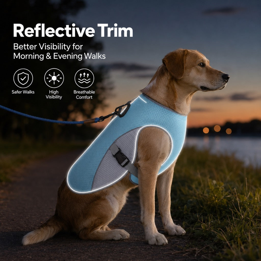 Dog Cooling Vest, Evaporative Wet-to-Cool Jacket for Summer