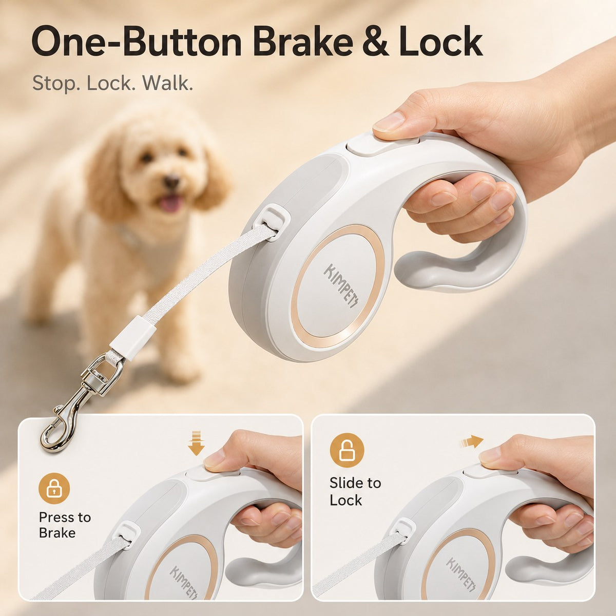 Retractable Dog Leash, Tangle-Free in 9.8 ft or 16.4 ft