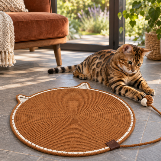 Durable Cotton Rope Cat Scratching Mat for Cozy Lounging