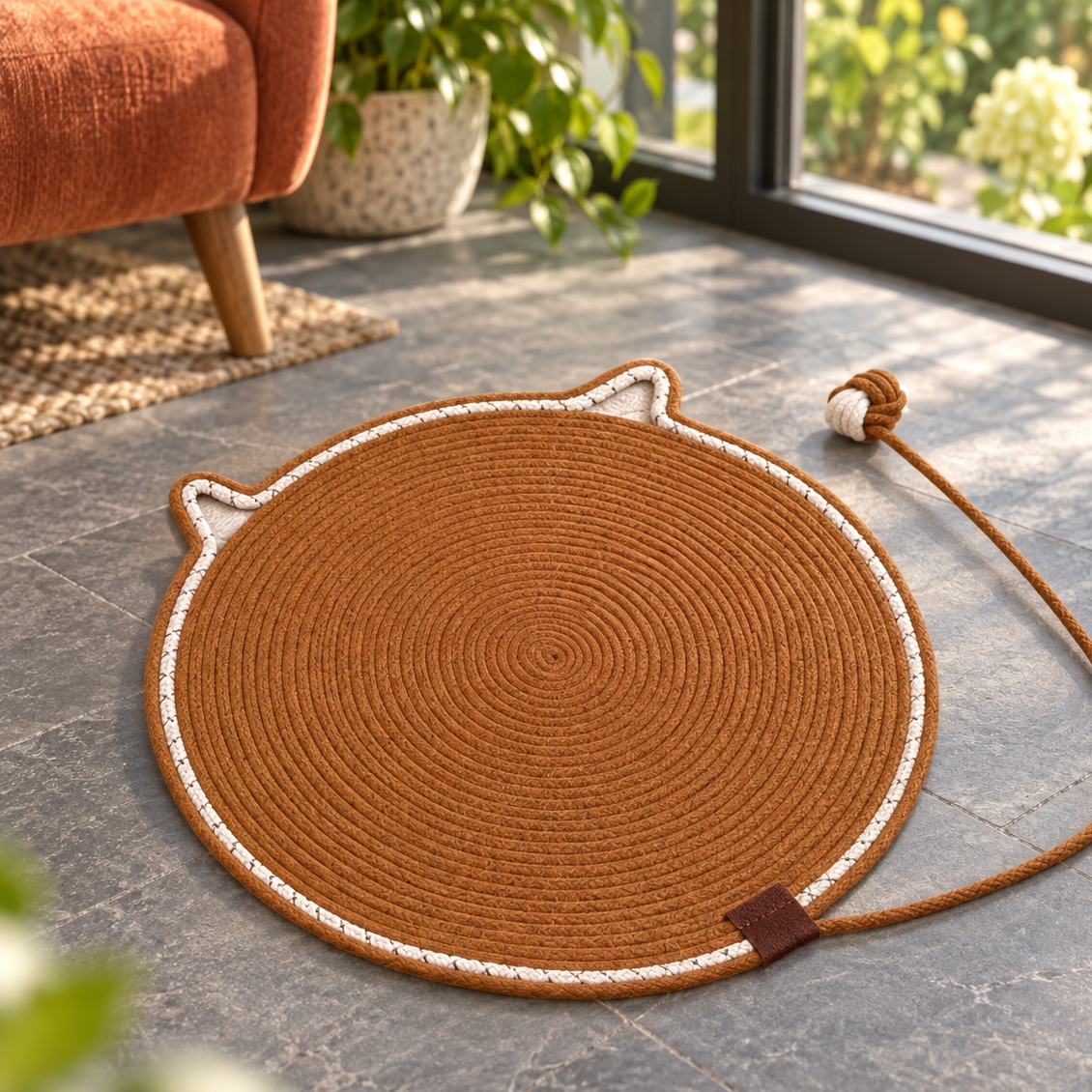 Durable Cotton Rope Cat Scratching Mat for Cozy Lounging