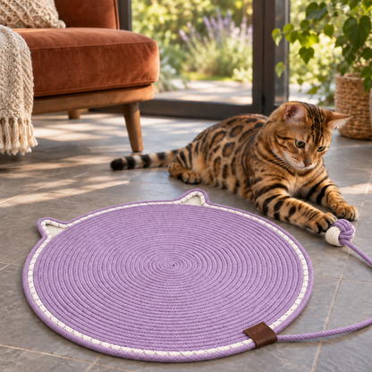 Durable Cotton Rope Cat Scratching Mat for Cozy Lounging