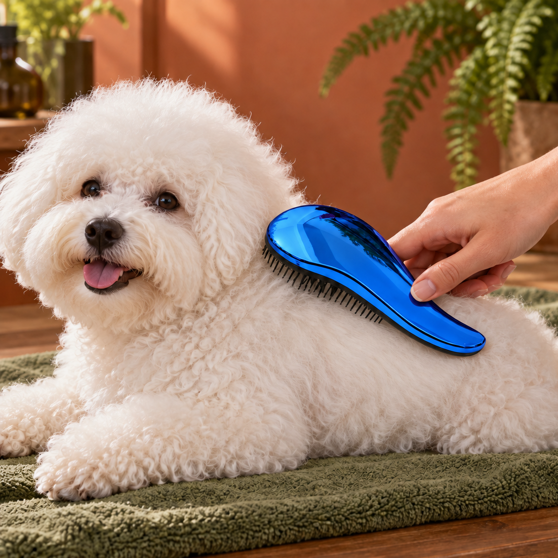 Gentle Deshedding Rake Brush for Tidy, Lighter Coats