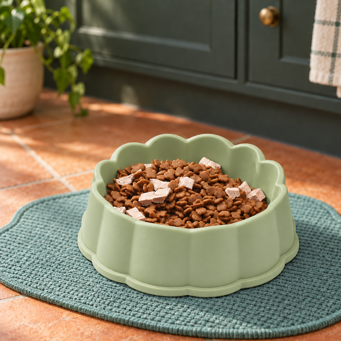 Stylish Scalloped Pet Bowl for Charming Food & Water Time
