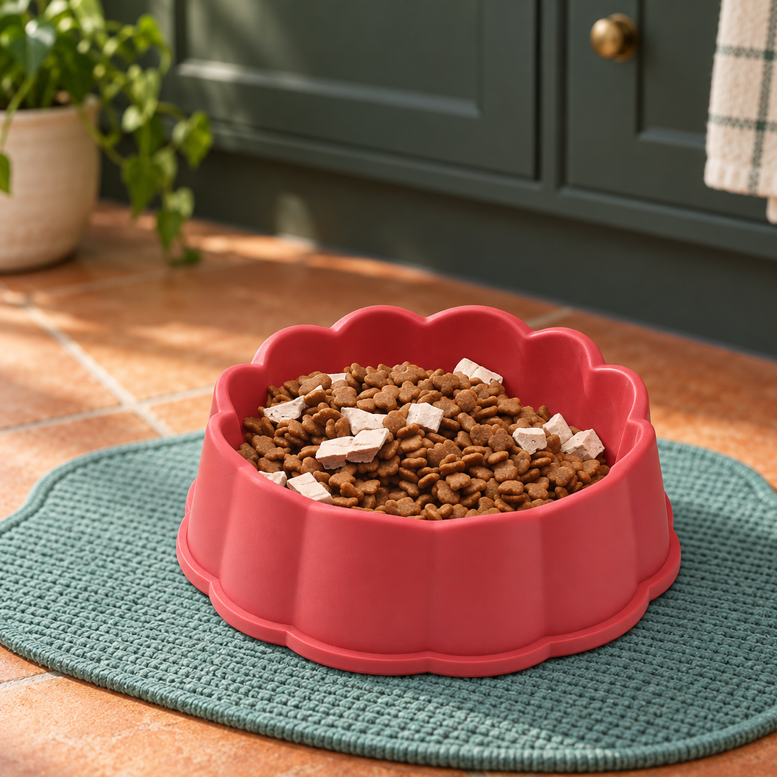 Stylish Scalloped Pet Bowl for Charming Food & Water Time