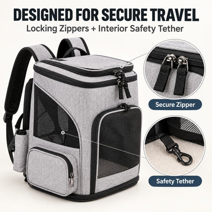 Cat Backpack Carrier, Expandable for Cats & Small Dogs