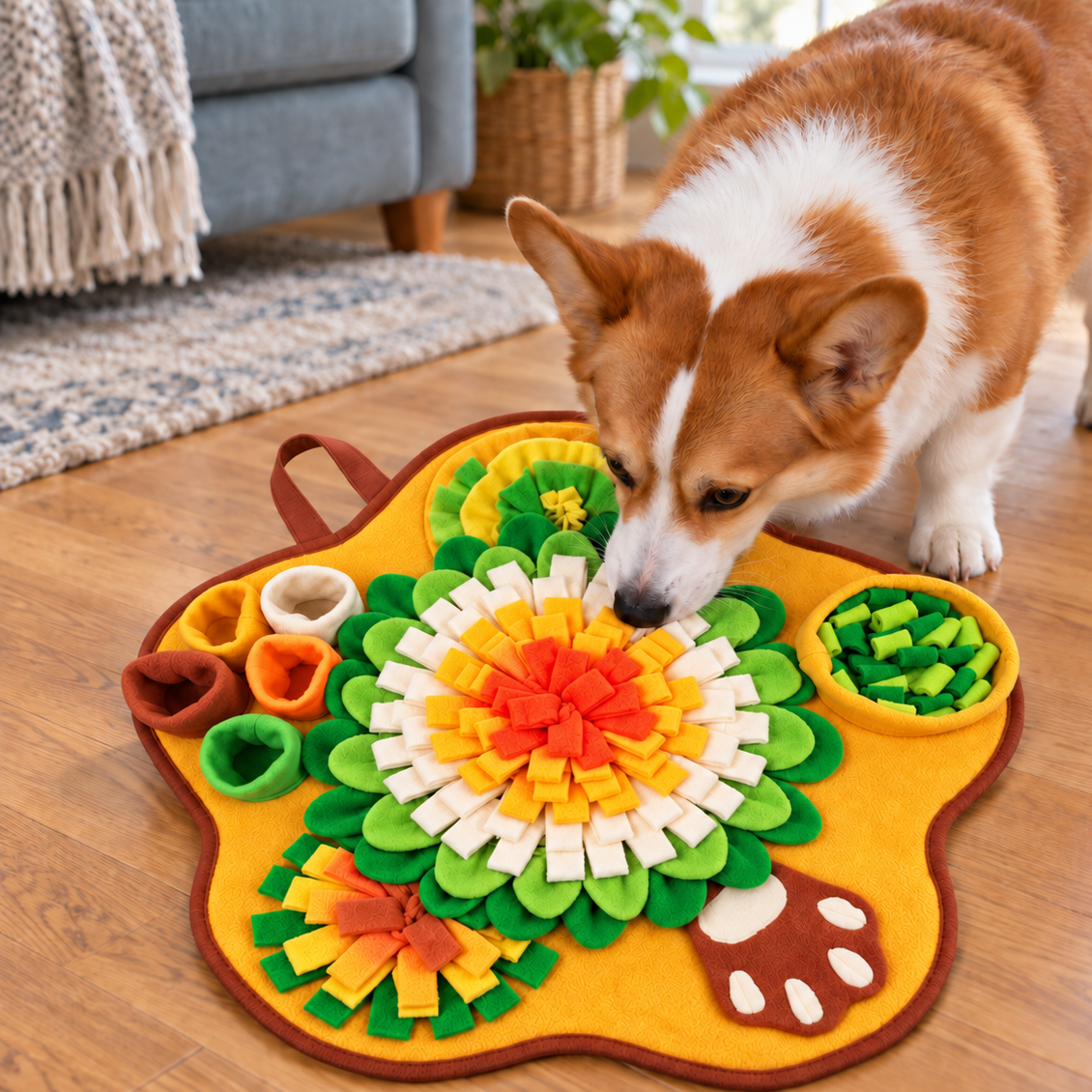 Engaging Fabric Snuffle Mat for Fun Nose-Work Foraging