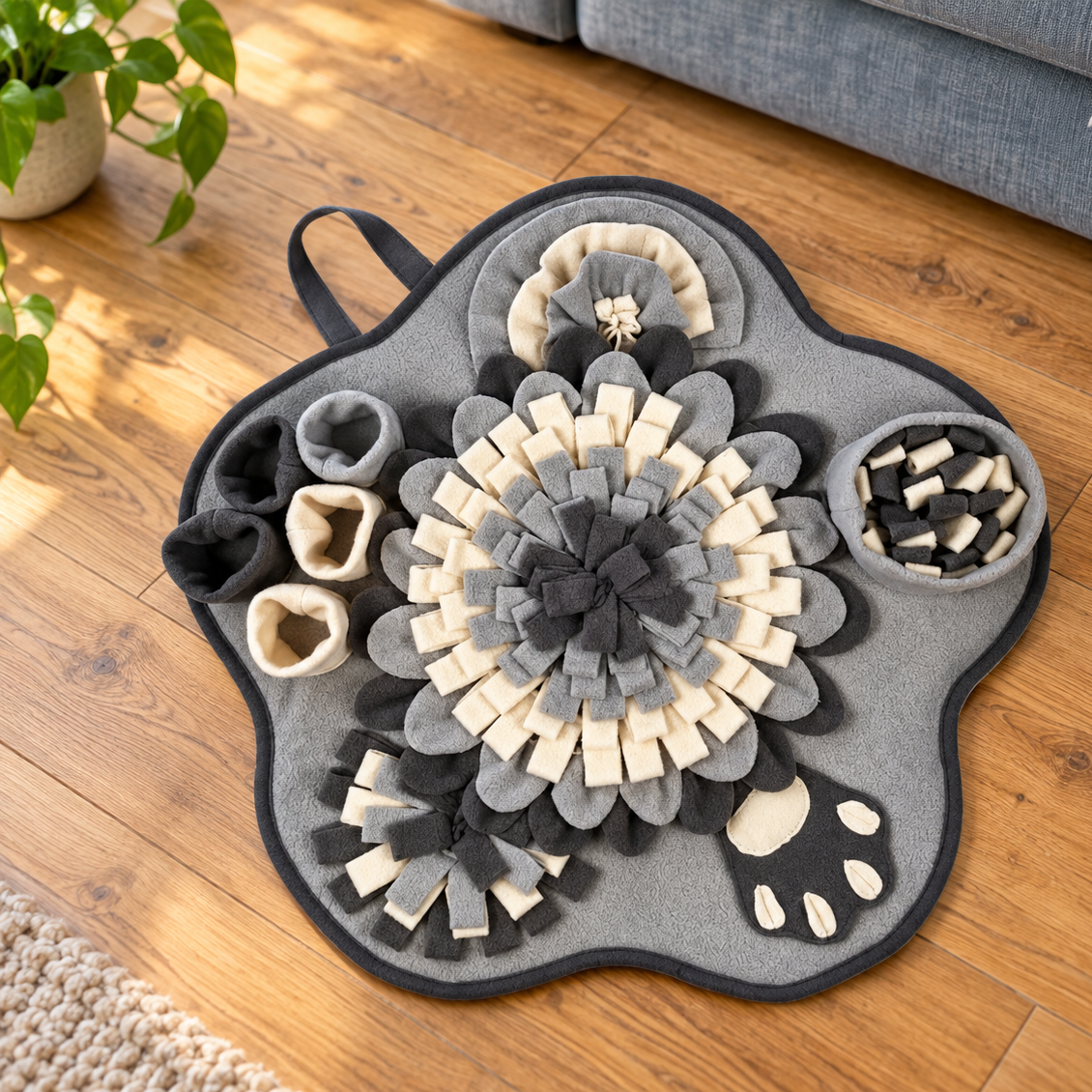 Engaging Fabric Snuffle Mat for Fun Nose-Work Foraging