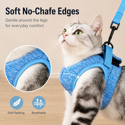 Cat Harness and Leash Set for Outdoor Walks, Lightweight