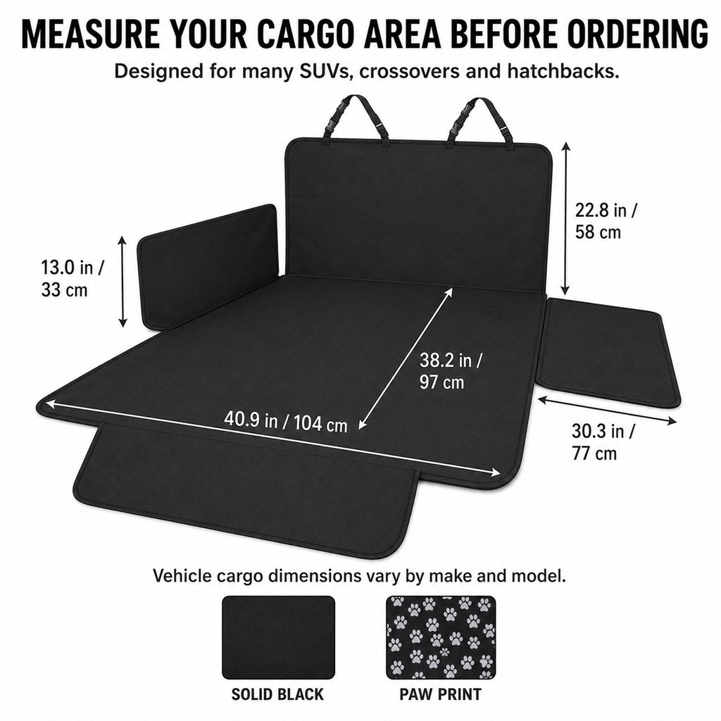 Dog Cargo Liner for SUVs with Bumper Flap for Muddy Trips