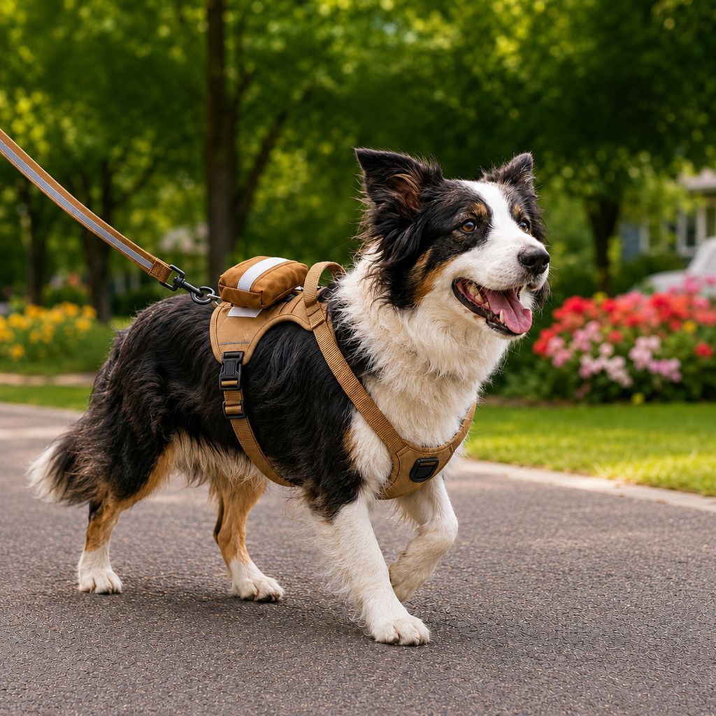 Tactical Dog Harness with Storage Pouch for Daily Walks