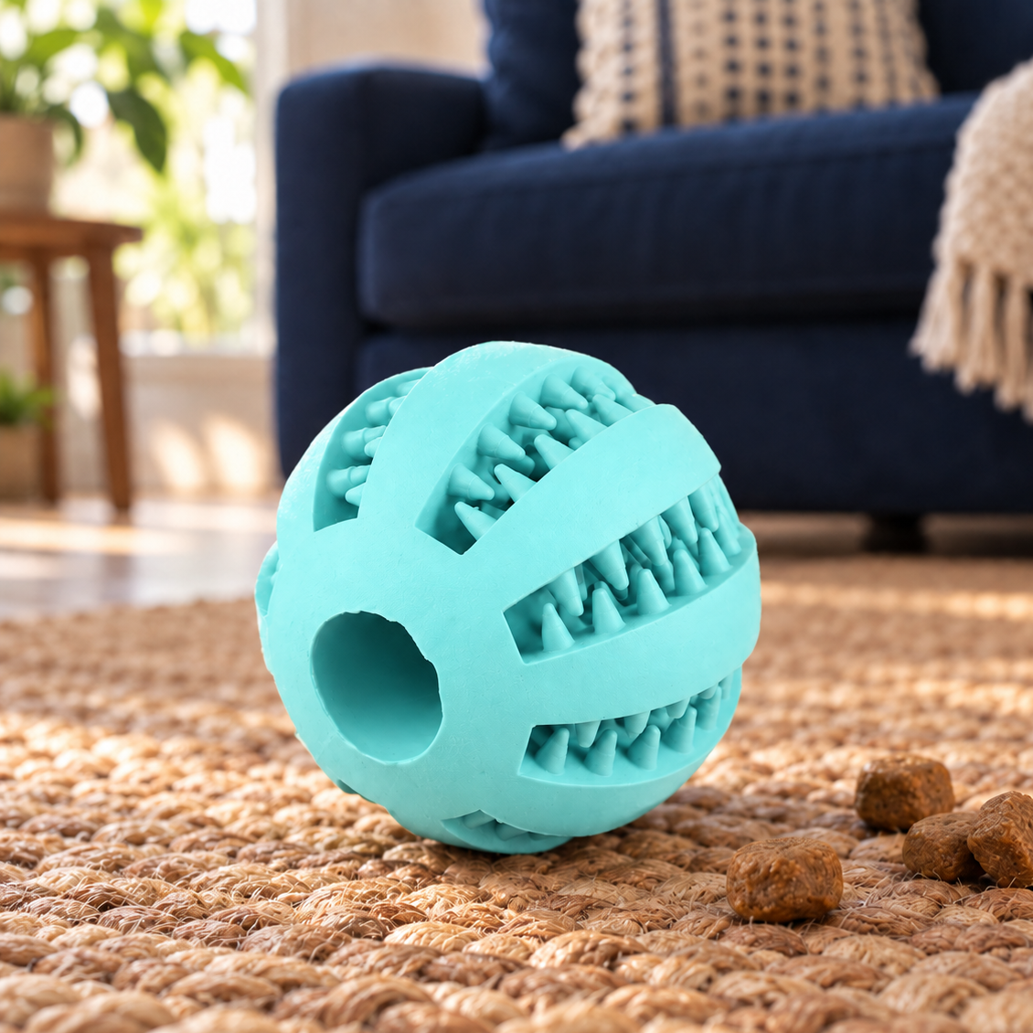 Entertaining Treat-Dispensing Ball for Active Puzzle Play