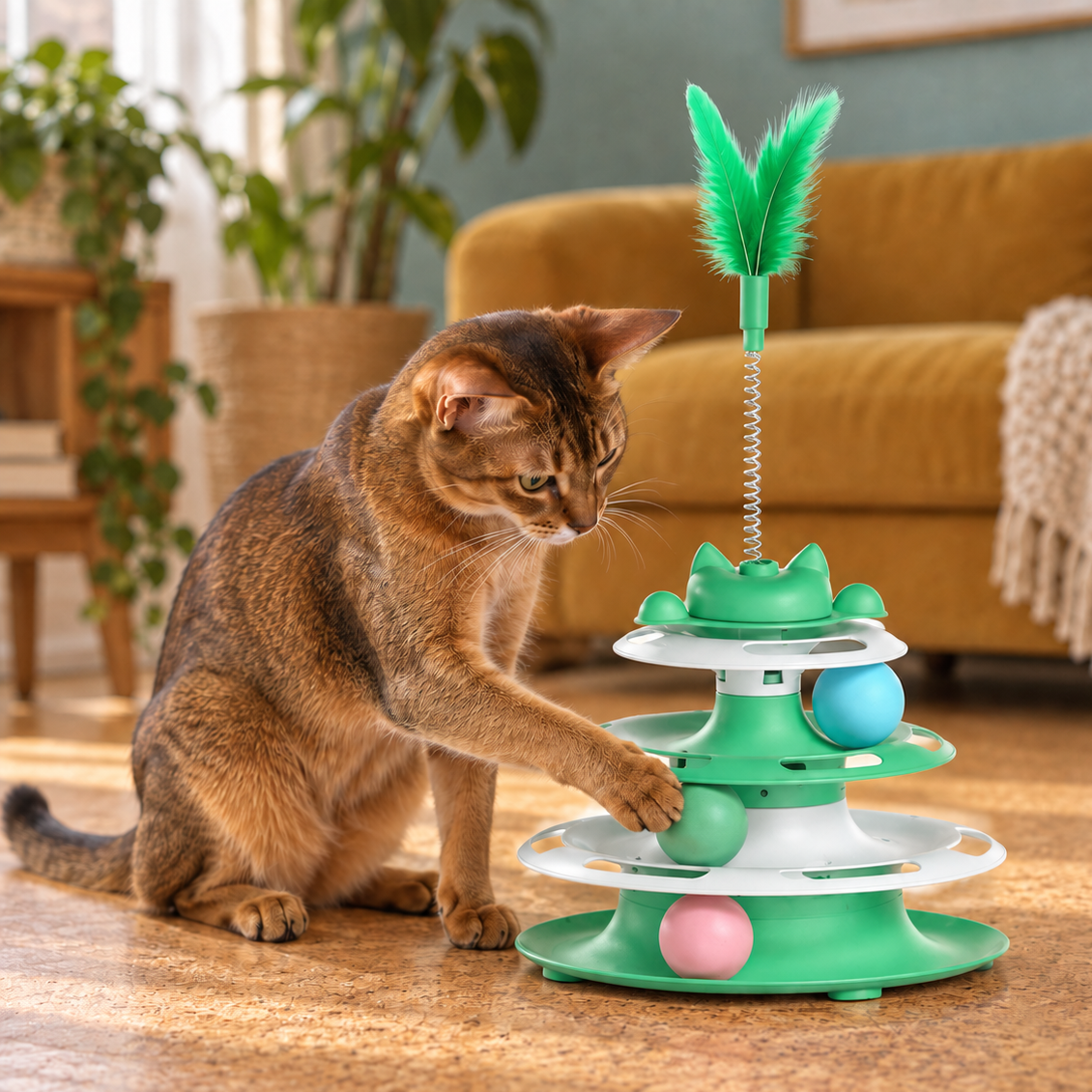 Entertaining Ball Track Cat Toy for Endless Indoor Play