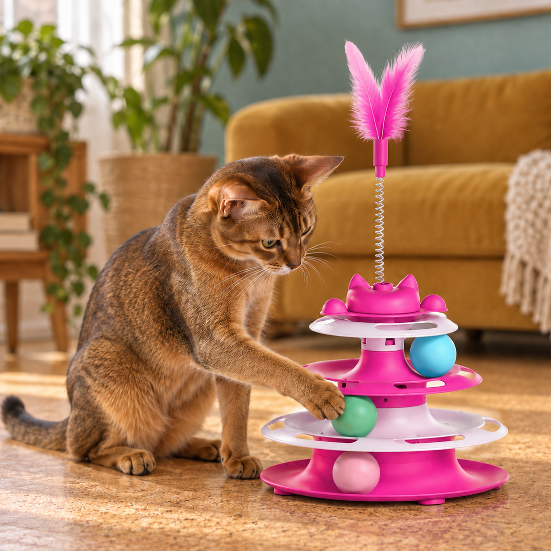 Entertaining Ball Track Cat Toy for Endless Indoor Play