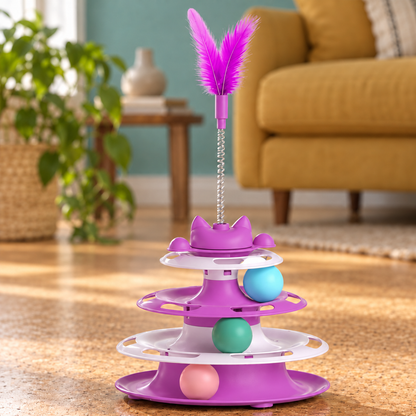 Entertaining Ball Track Cat Toy for Endless Indoor Play