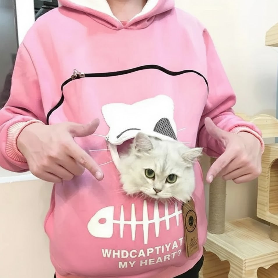 Cozy "Kangaroo" Unisex Sweatshirt for Cat and Dog Lovers with Fleece-Lined Cuddle Pocket