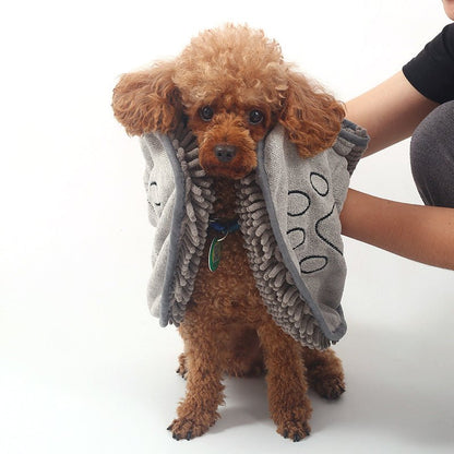 Superabsorbent Microfiber Dog Towel Wrap for Fast Drying