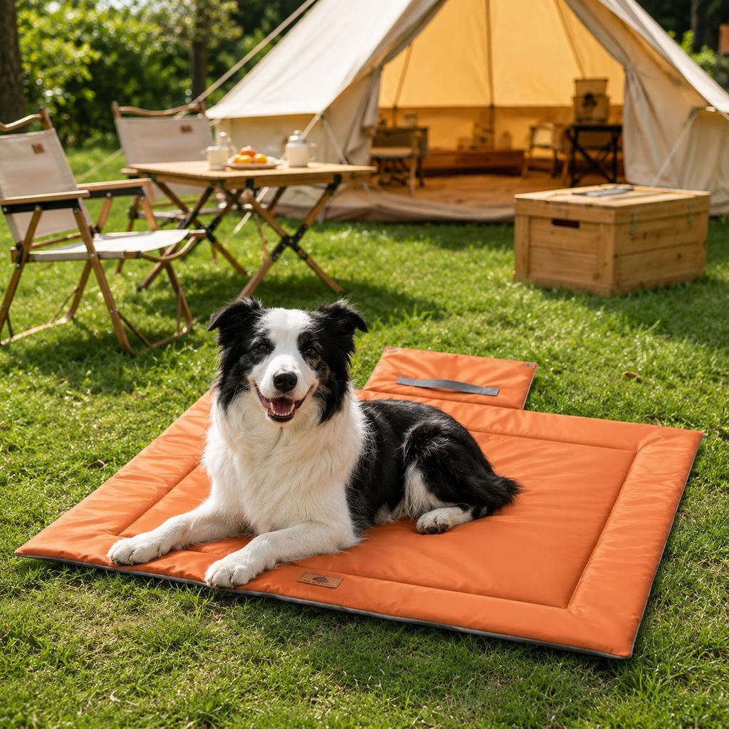 Dog Camping Mat, Waterproof Foldable Travel Bed for Dogs & Cats