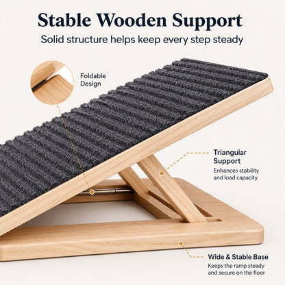 Dog Ramp for Bed & Couch, Foldable Wooden Pet Ramp