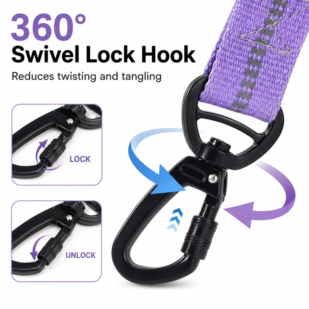 Dog Seat Belt Leash for Car, Reflective Bungee Tether